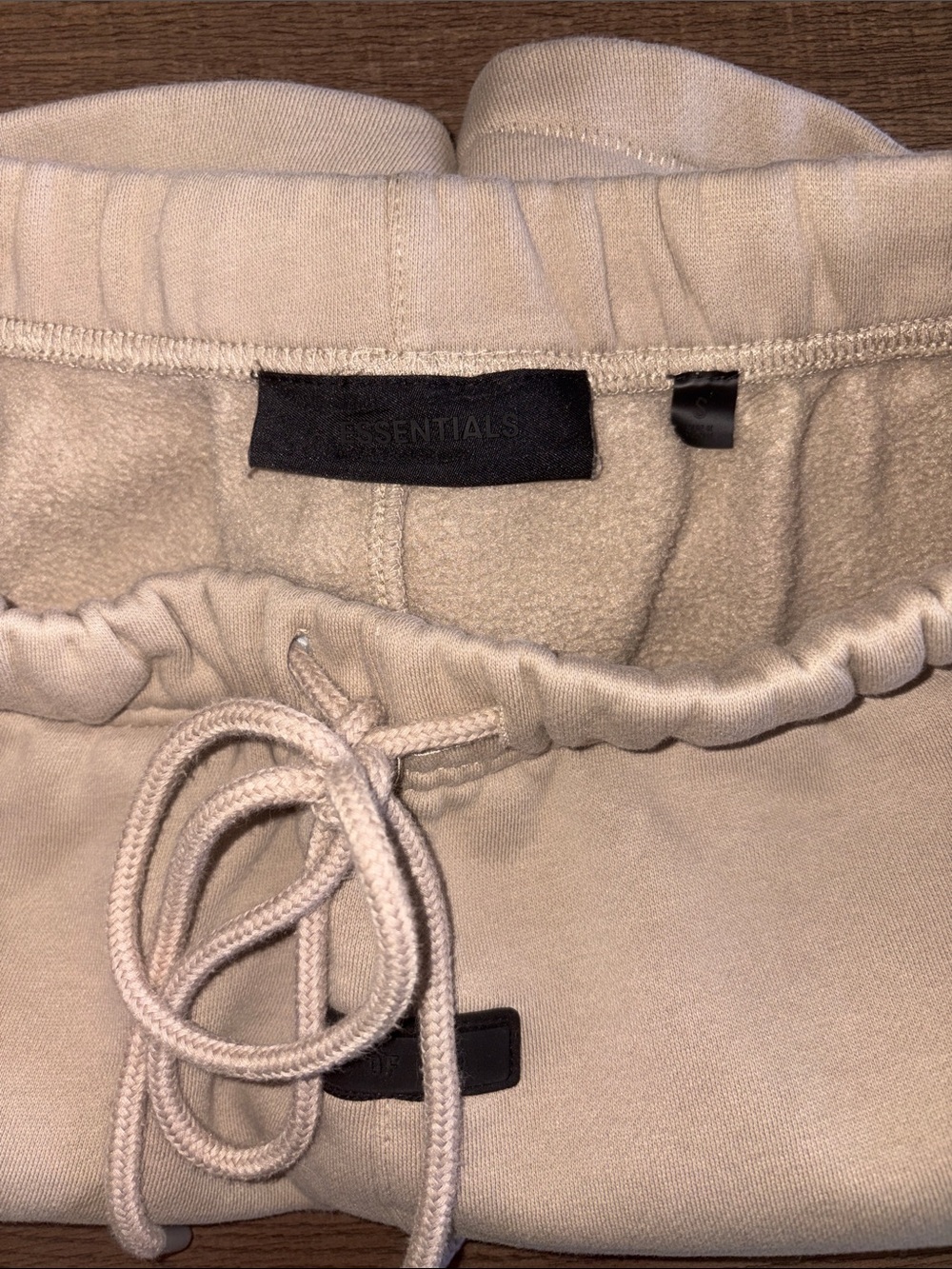 Essentials Cream Sweat Shorts with Drawstring - Picture 5 of 5